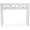 Console - VERSA - Bowl - 3 Drawers - White - Wood - Mirror Top