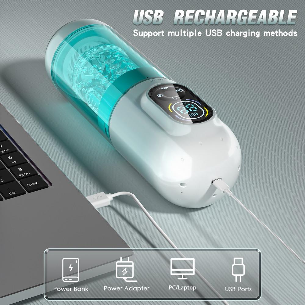 Automatic Male Masturbator - 7 Pleasure Modes (Sucking/Vibrating/Pumping) Rechargeable Penis Pump, Hands Free Adult Sex Toys