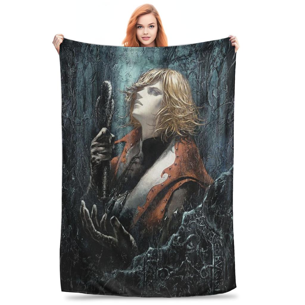 Flannel Throw Blanket Castlevania - Symphony Of The Night Wool Warm Plush Blankets Soft Bedding for Bed Living Room Home Picnic