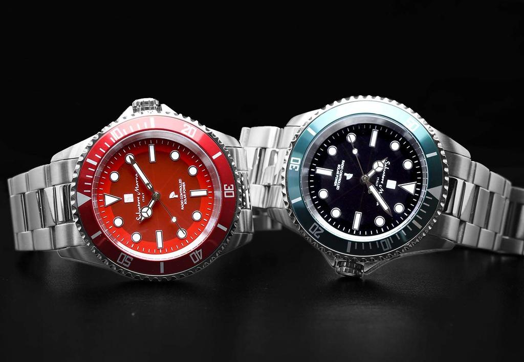 Radio Reverse Rotation Prevention Water Resistant To 10 Silver X Red [Salvatore Mara] Watch, Solar, Bezel, ATM, Men's, SM22110-SSRD