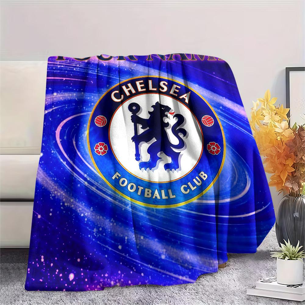 Custom Name Chelsea Football Club Flannel Blanket, High Quality Comfortable for All Seasons, Home Decor, Warmth and Comfort