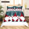 Christmas Gnomes Duvet Cover Set Santa Claus Xmas Comforter Cover Merry Christmas Bedding Sets Winter Snow Holiday Quilt Cover