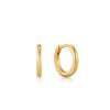 Ania Haie Smooth Huggy Hoop One-Touch Ring 925 Silver Earrings E035-16G