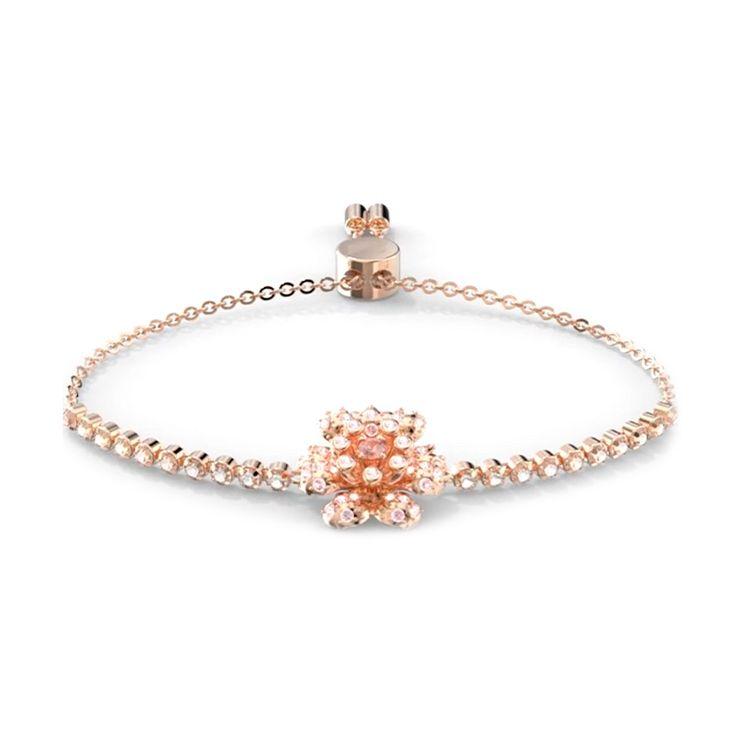 

Swarovski Connexus Heart Lotus Flower Shaped Bracelet Women Bracelets 5621144 Rose Gold,F