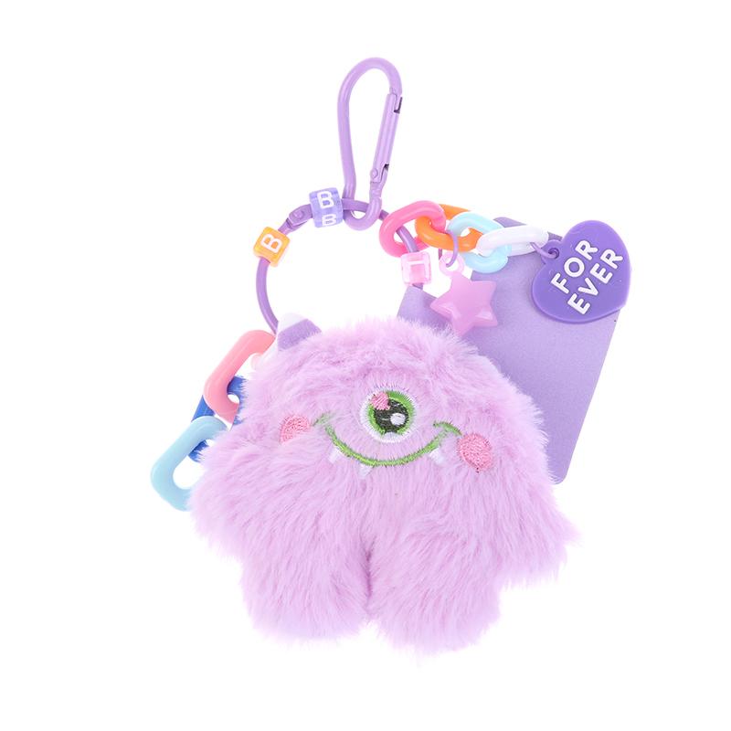 

Creative Cartoon Plush Phone Charms Diy Car Keychain Lanyard For Women Girls Bag Chain Ornaments Phone Pendant фиолетовый