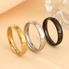 Stainlesss Steel Gold Color 4mm Wide Ring Women Men Minimalist Smooth Trendy Rings Couple Zircon Wedding Gift Wholesale