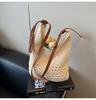 Large capacity woven bag women's summer new versatile shoulder shopping bag high-end seaside beach bag