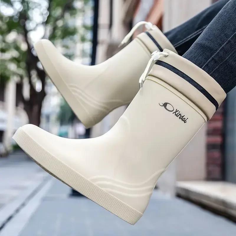 Fashion Man Shoes Waterproof and Non-slip Fishing Outdoor Rain Boots for Men Comfortable Work Designer Mud Rainy Day Wellies Resistant