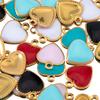 10pcs Stainless Steel Enamel Small Love Heart Charm Necklace Pendant for DIY Women Jewelry Findings Earring Supplies Wholesale