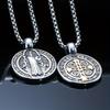 Saint Benedict Stainless Steel Exorcist Necklace with Faith Pendant Ornament