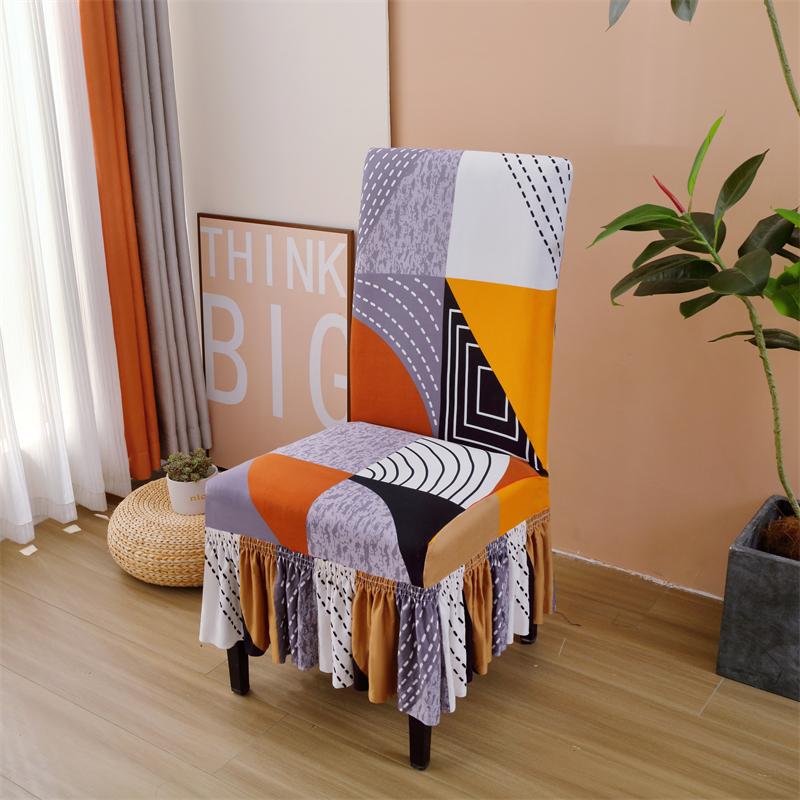 Dining Chair Slipcover Stretch Chair Covers for Dining Room Washable Kitchen Chair Cover with Skirt for Home Party 1pc