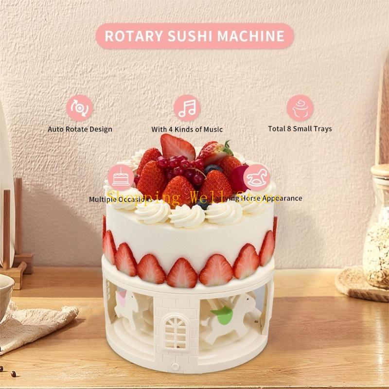 KX4B Настольная подставка-дисплей Качающаяся тарелка Вращающаяся платформа Двухъярусная Вращающаяся машина для десертов China Mainland