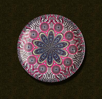 Ceramic Bohemian Style Decorative Plate Living Room Desk Sitting Plate Home Hotel Background Wall Hanging Art Plate