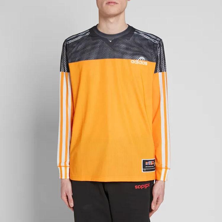 Adidas Originals X Alexander Wang Breathable Letter Print Stripe Splice Long Sleeve T-Shirt Men Tops Yellow DT9485
