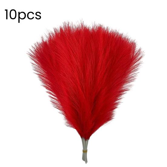 10Pcs Artificial Pampas Grass Decoration Realistic Fluffy Tall Fake Dried Grass Home Office Wedding Party Table Centerpiece Boho Decor