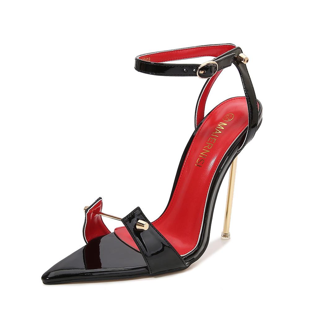 12cm Nuevos Zapatos de Salón Metálicos para Mujer con Tacón Fino de Aguja y Punta Fina, Calzado Poco Profundo de Talla Grande Para Espectáculo en Escenario Cosplay Sesión de Fotos WZ-A13-80