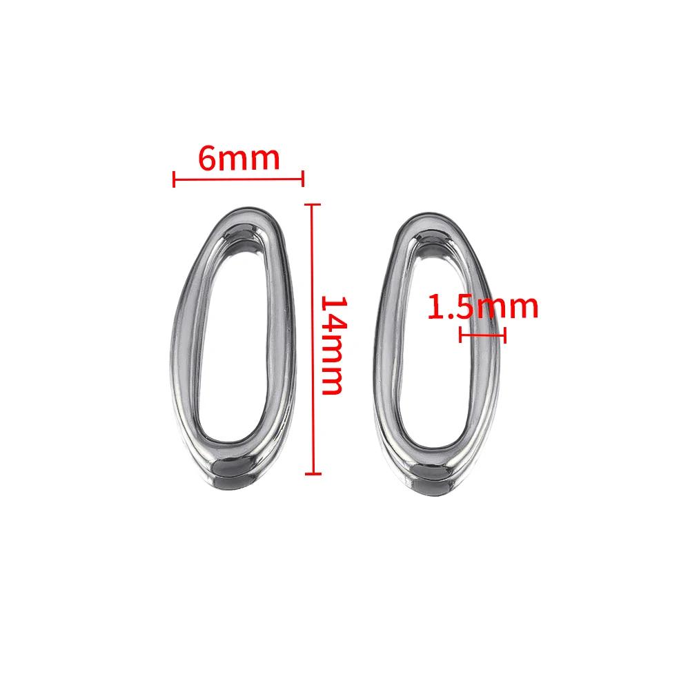 

6pcs 2pcs Stainless Steel Irregular Geometric Oval Connectors Hollow Frame Bezel Charms for DIY UV Resin Earrings Jewelry Making 2pcs