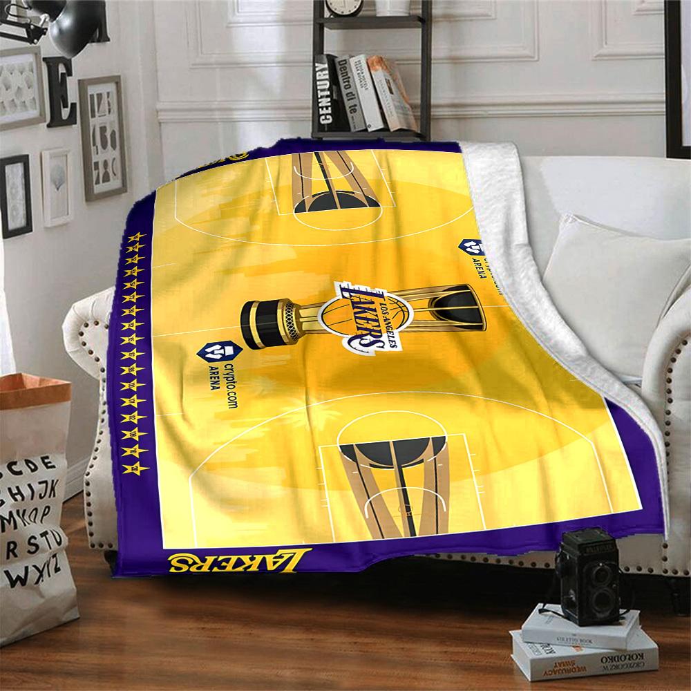 1pz Coperta in Flanella Basket Lakers, Morbida e Delicata sulla Pelle con Stampa Digitale, Varie Misure Disponibili per Famiglia, Amici, Compleanno