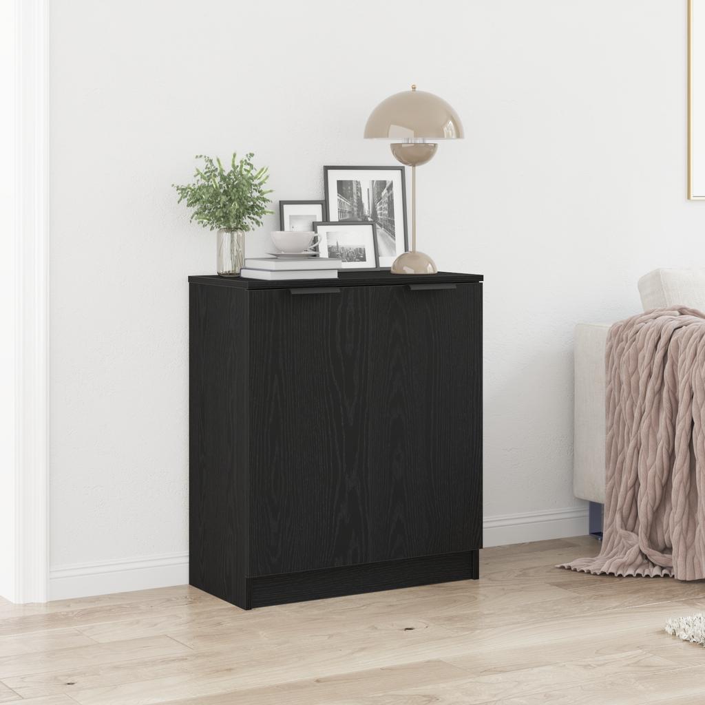 Sideboard in Black Oak Look 60 x 30 x 70 cm Engineered Wood