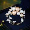 Japanese and Korean Style Pearl Wreath Brooch Exquisite Light Luxury Pin Accessories Women's Shawl Cardigan Corsage
