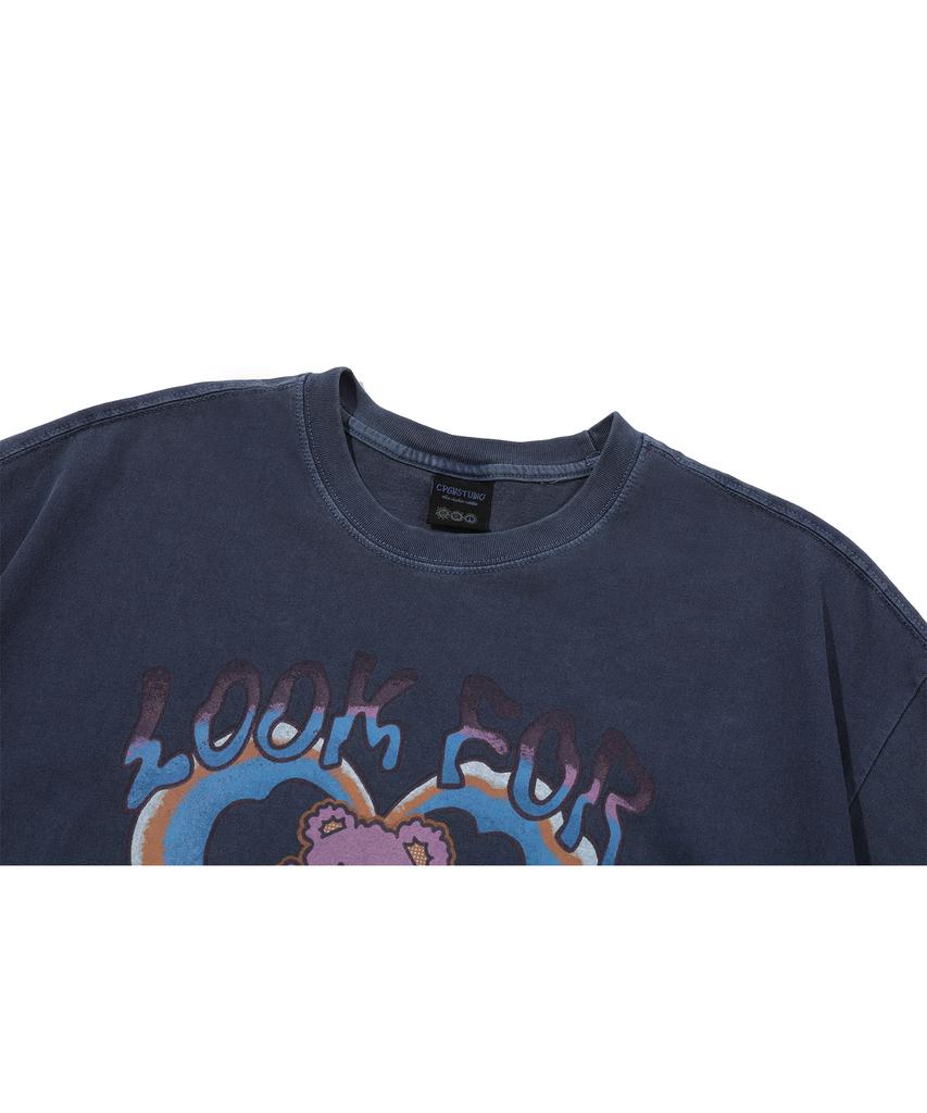 CPGN STUDIO Funtime Teddy Pigment Short Sleeve Tee Dark Blue