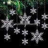 25-Piece Transparent Snowflake and Crystal Icicle Christmas Tree Ornaments Set