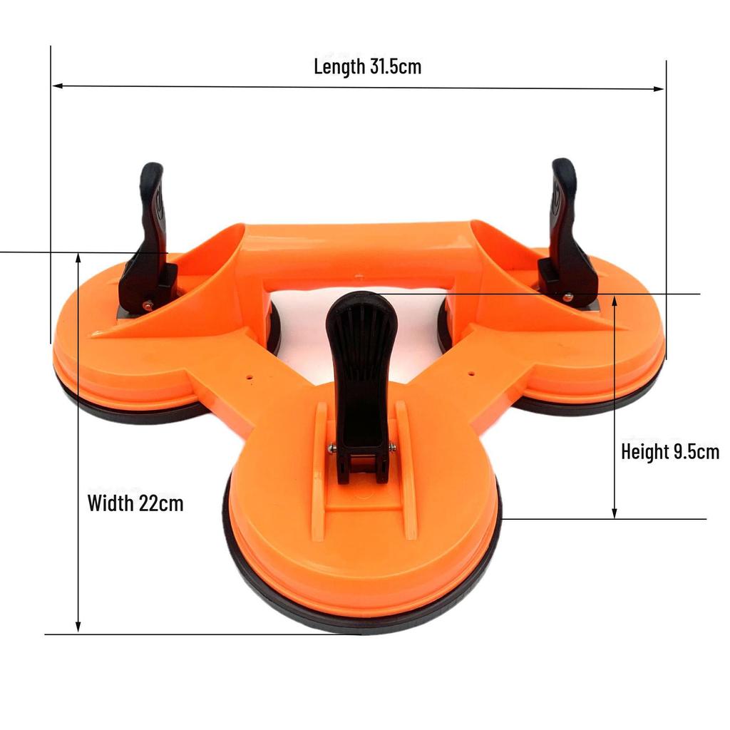 Trippelklo Glas Sugkopp - Vakuum Aluminium Kakellyftare och Verktyg för Buckelborttagning