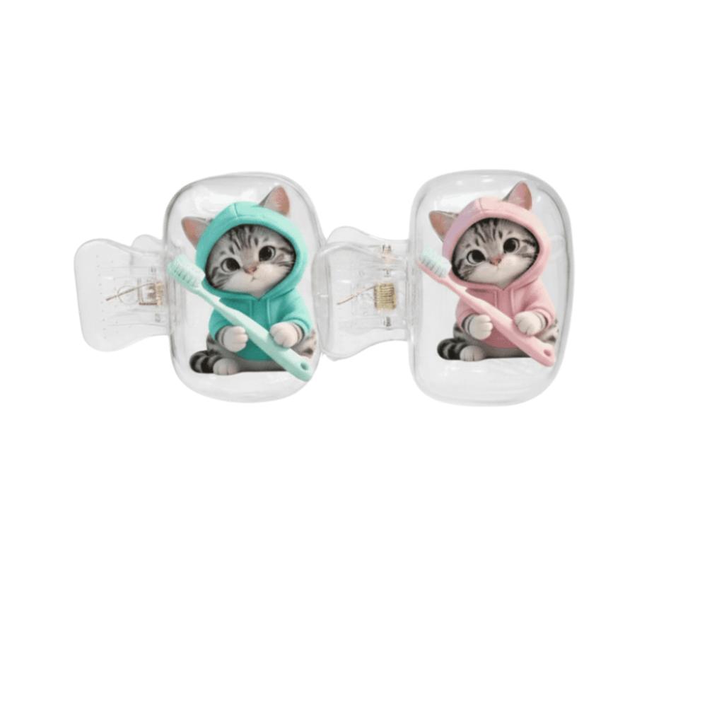 2pcs Portable Toothbrush Head Cover Dust-proof Cat Toothbrush Cover Travel