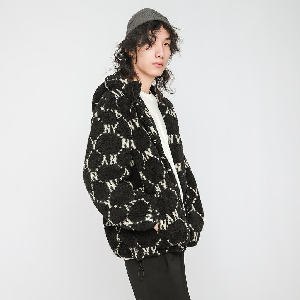 New MLB Old Flower Velvet Jackets Unisex Black 3AJPF1316-50BKS