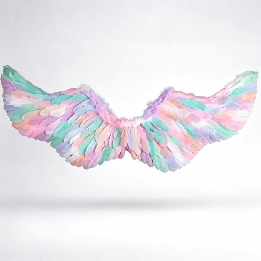 Colorful Fairy Costume Cosplay Wings Rainbow Party Decoration Props Kids Women Girls