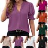 Dames Kleur V-hals Temperament Pofmouw Kleur Blouse Dames Top