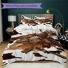 Coffee Black Cat Pattern Bedding Uilt Set Uilt Cover Pillowcase Home Decoration Birthday Gift (1 * Duvet Cover + 2 * Pillowcase  Without Core)
