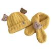 21 Colors Baby Hat Autumn and Winter Plush Scarf Two Sets, Baby Boys and Girls Bear Cute Warm Thickened Toddler Hat
