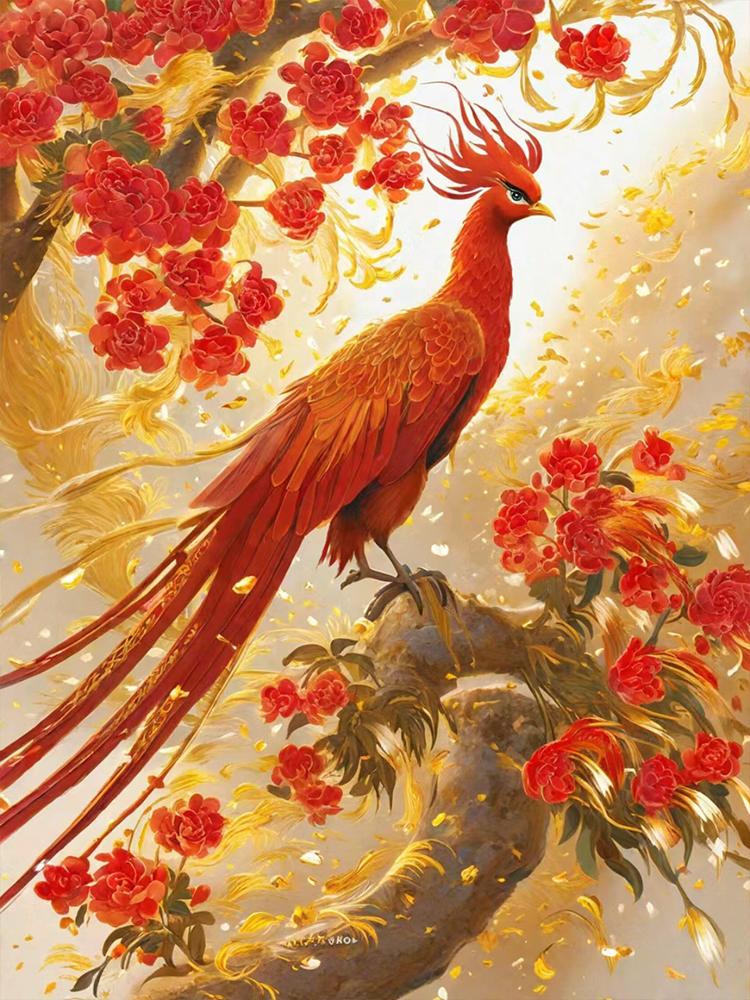 

5D DIY Алмазная картина Наборы Феникс Фэнтези Полный квадрат Круглая вышивка Птица Животное Мозаика Украшения для дома Подарок Full Round 20x30CM