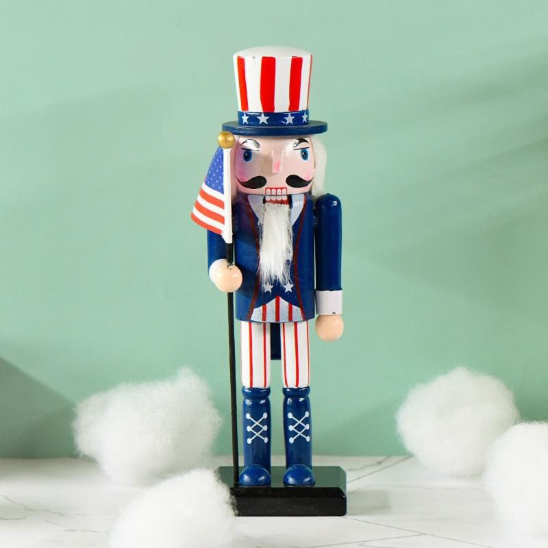 Christmas Wood Nutcracker Soldier Ornament 25cm Bar Bookshelf Party Decoration