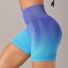 Seamless Gradient High-Waist Butt-Lifting Yoga Shorts for Women - Quick-Dry Fitness & Outdoor Sports