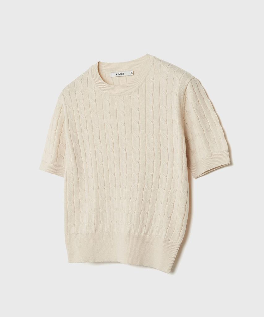 KIIMUIR (Women) Cotton Round Cable Half Knit_Beige