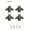 4pcs Retro Bee Cabinet Pulls, Zinc Alloy Metal Drawer Pulls,  Polished Furniture Knobs,Retro Beehive Style Bar Hardware,for Home