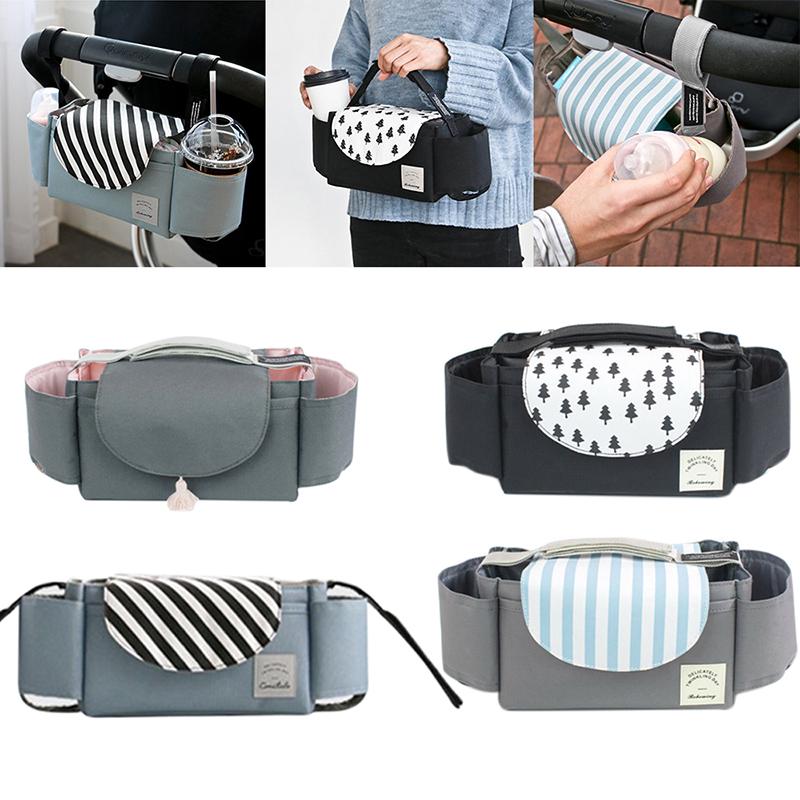 Universal Baby Stroller Organiser Bag - Pram Storage With Cup Holders, Mummy Bag