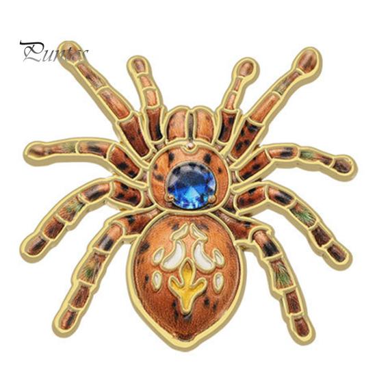 Unique Party Jewelry Gothic Spider Brooch Pin, Colorful Rhinestones Decor, Retro Decorative Pins for Jackets Alloy Lapel Pin And Backpacks Style Metal