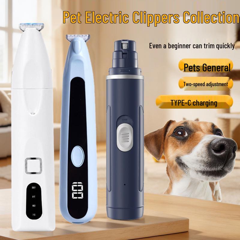 LED Pet Grooming Kit: Electric Hair Trimmer & Nail Grinder for Cats and Dogs