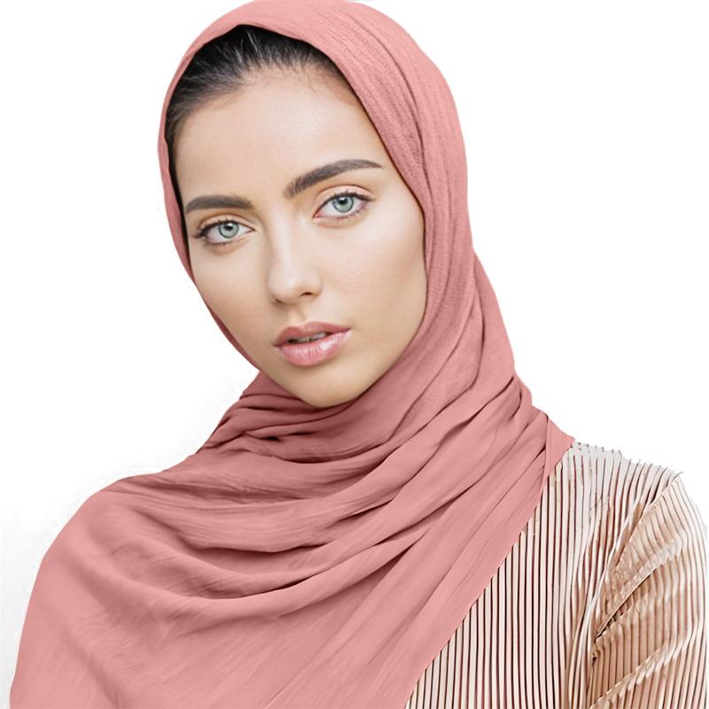 Women Long Solid Muslim Chiffon Hijab Scarf Head Wrap For Female Hijabs Scarves Jersey Hijabs Islamic Turban Headband Shawl