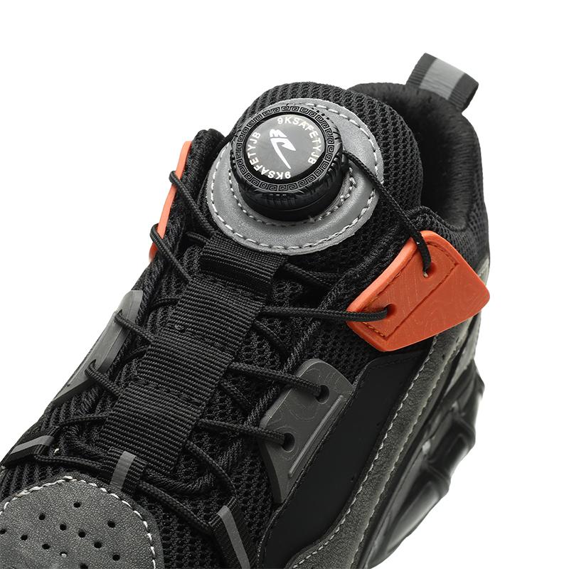Rotated Button Men Work Shoes Anti-Smash and Anti-Puncture Safety Shoes Sneaker Comfortable Lightweight Breathable Work Shoes