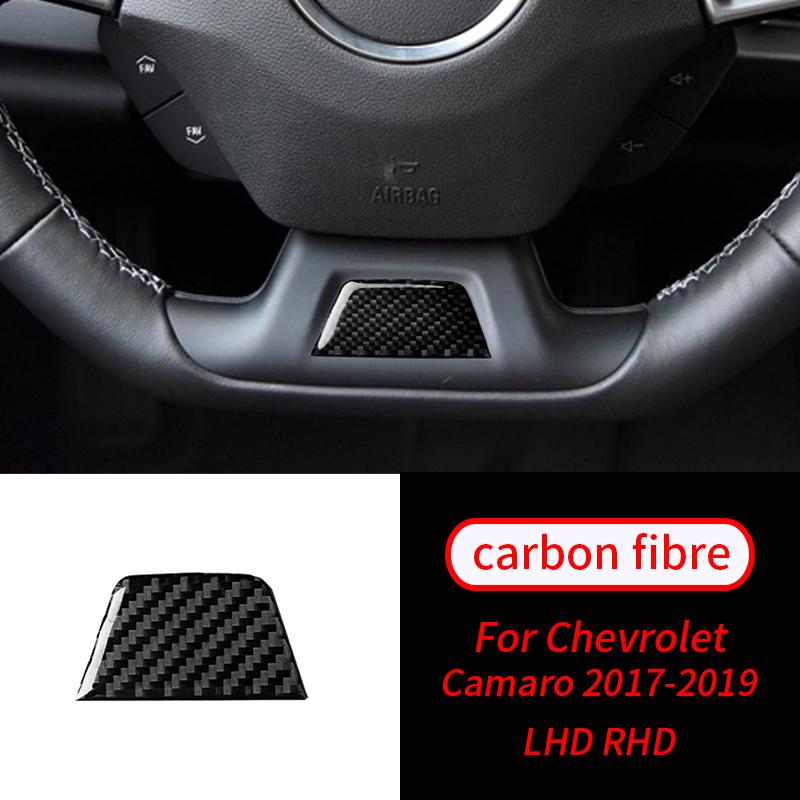 For Chevrolet Camaro 2017- Real Carbon Fiber Steering Wheel Chin Sticker Trim Car Interior Accessories Car Interior