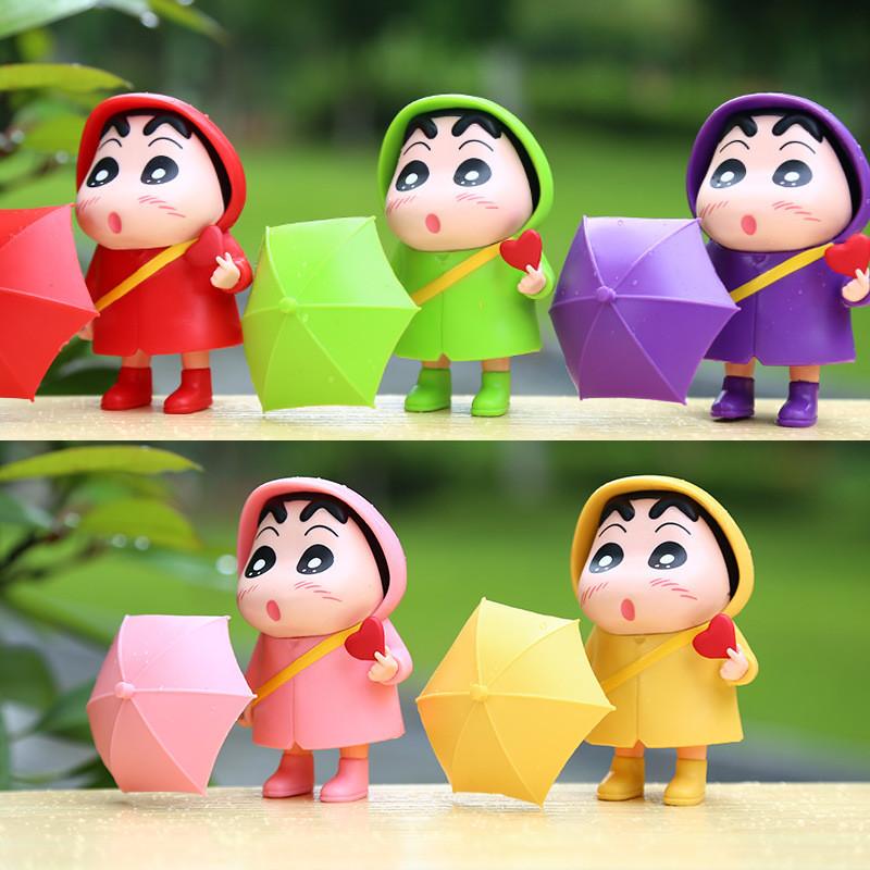 Shin Raincoat Crayon Chan Pvc Action Figure Model For Home Office Fans Anime