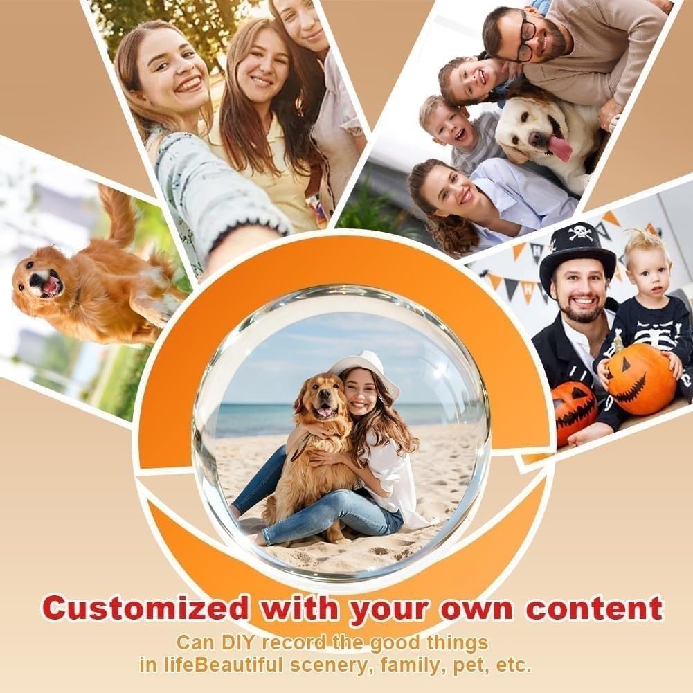 WiFi 3D Crystal Ball Video Player Audio Video Display Electronic Ball Christmas Memory Ball Birthday Gift Souvenir For Family And Friends