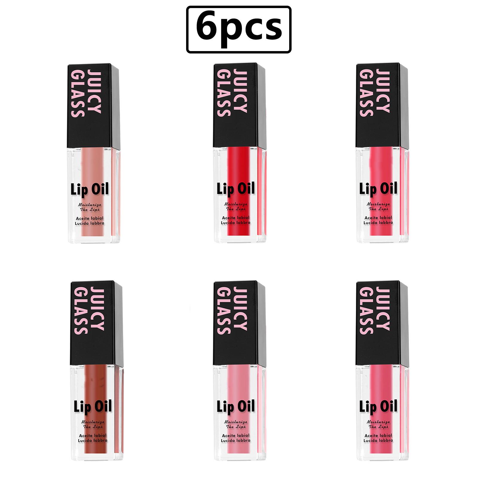 

Набор из 6 блесков для губ, водостойкий и стойкий, нелипкая увлажняющая помада 6 цветов, увлажняющий сияющий набор для макияжа для женщин One Size