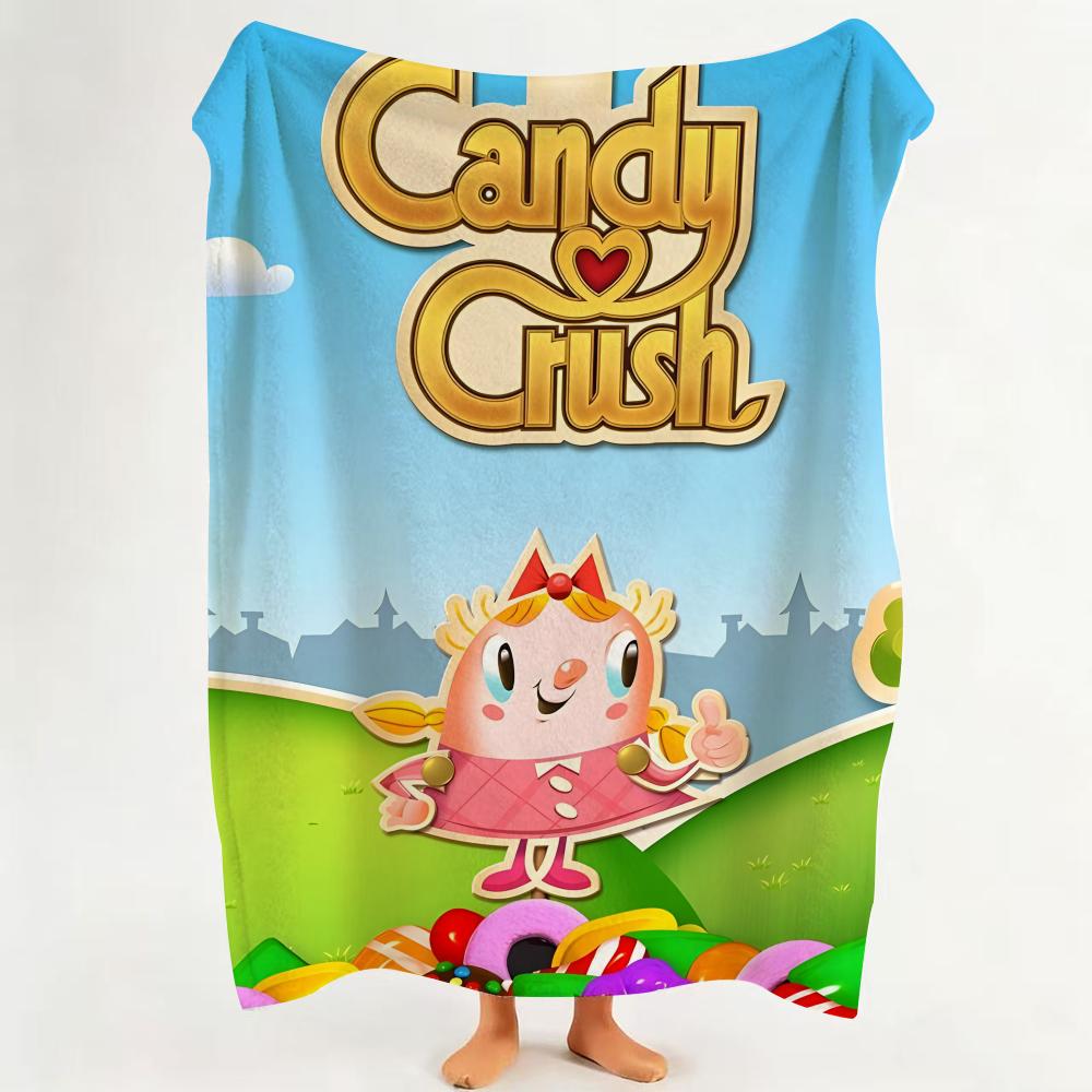 Game C Candy C Crush S Saga Flannel Blanket Suitable for Sofa Living Room Bedroom 75cmx90cm