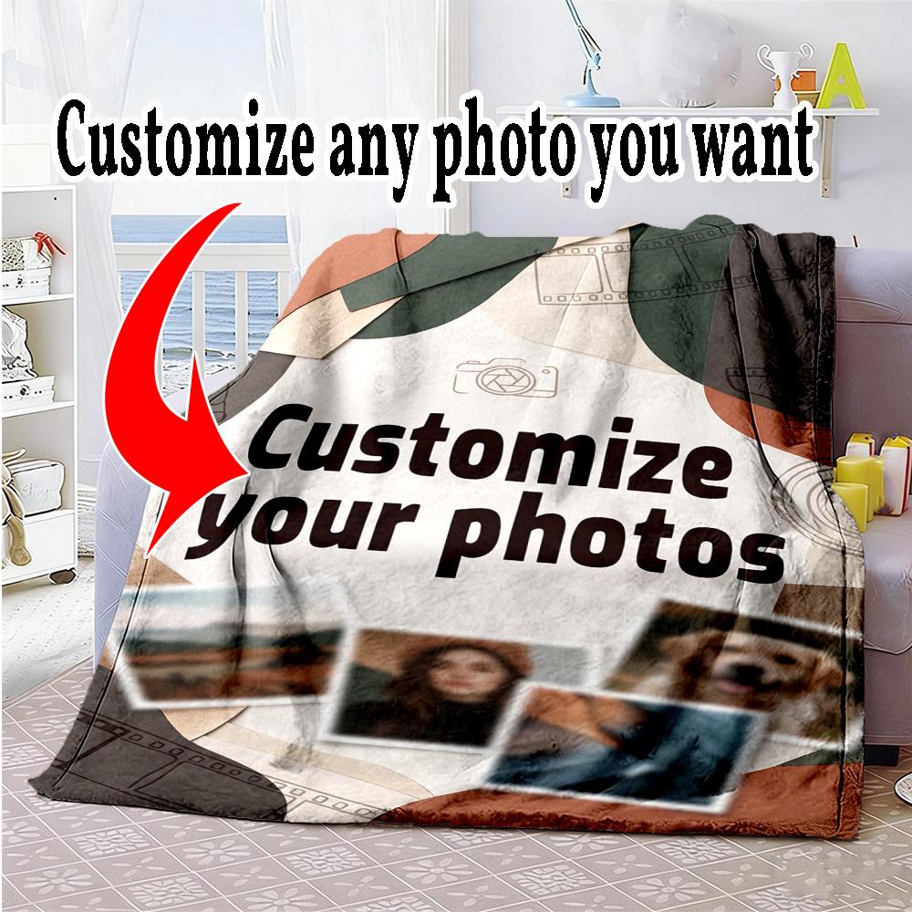 Customize Photo Customize Image Blanket Multi-purpose Customizable Blanket Durable Comfort Throw For Seaside Picnics Sofa Office Chair