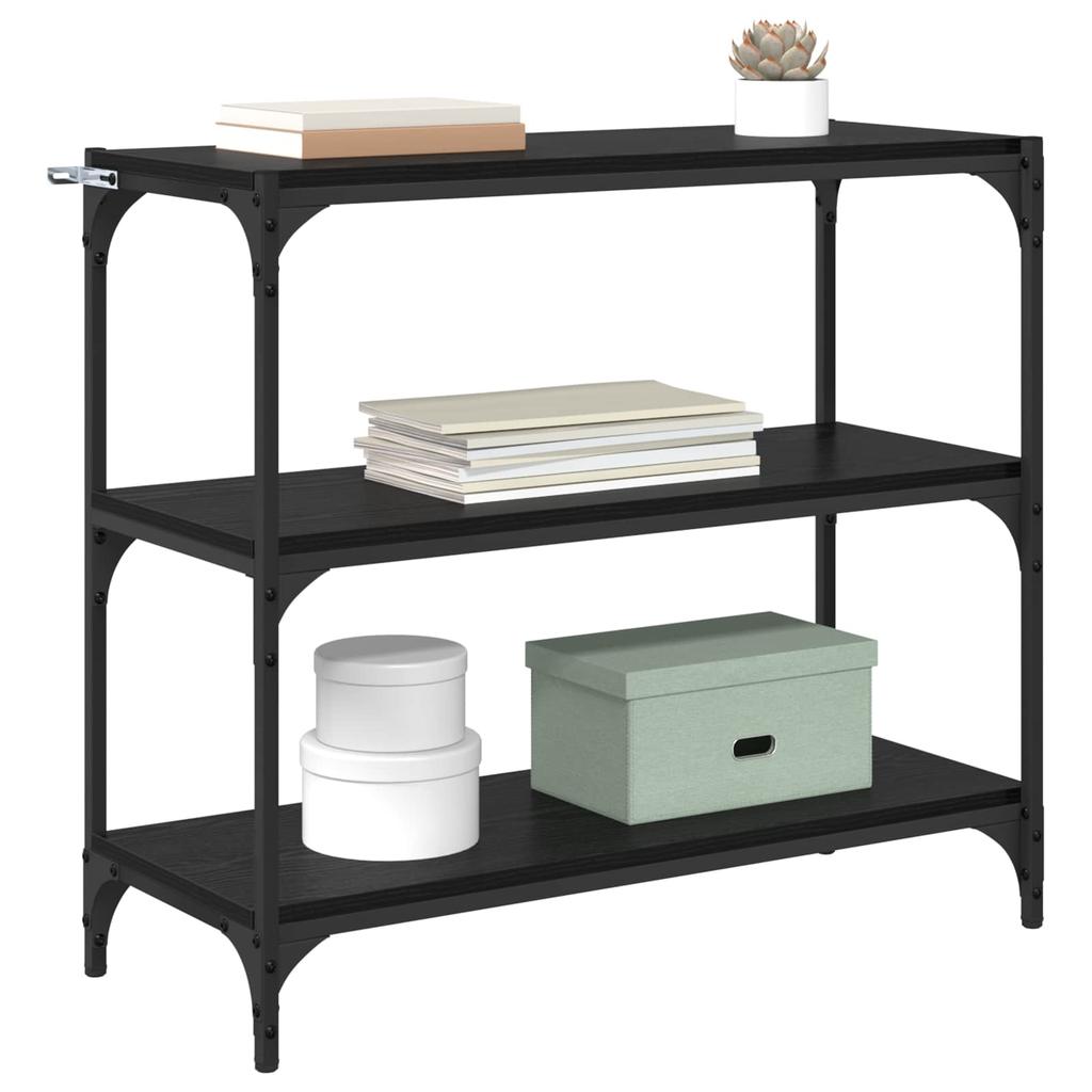 Bookshelf Black Oak Effect 80 X 33 X 70.5 Cm